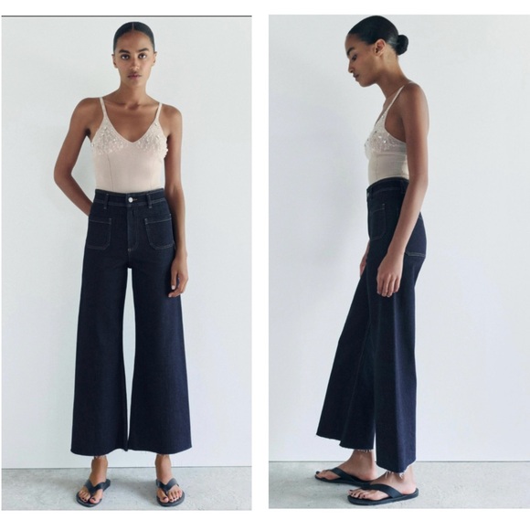Zara Denim - Zara Women’s ZW COLLECTION HIGH WAIST WIDE LEG JEANS | Size 8